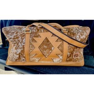 BOHO Ranch Aztec travel Duffle Bag Leather, Cowhide